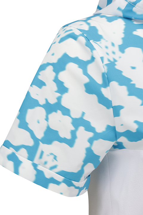 Women's FA Hybrid Hooded Short Sleeve Sweater - Blue