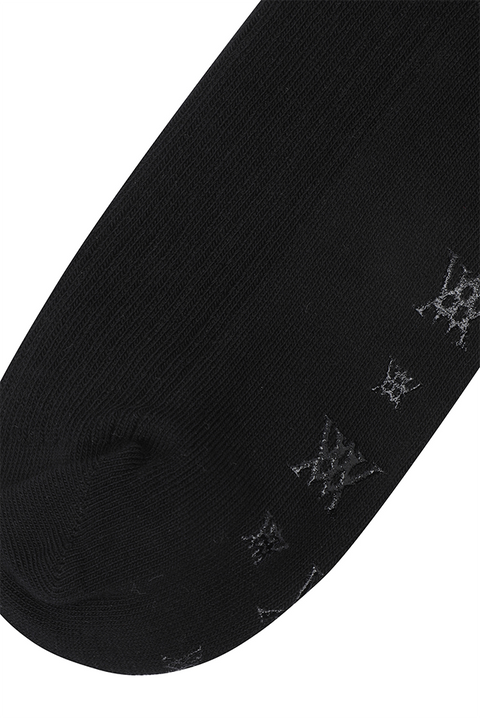 Women's Logo Point Knee Socks - Black