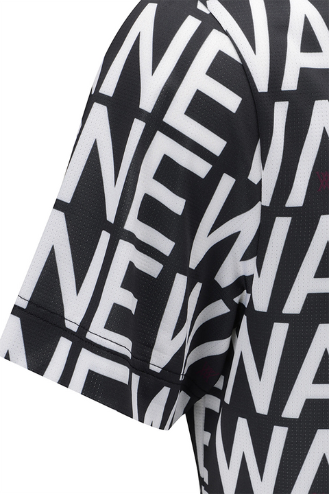 Men's SM Logo Pattern Short T-Shirt - Black
