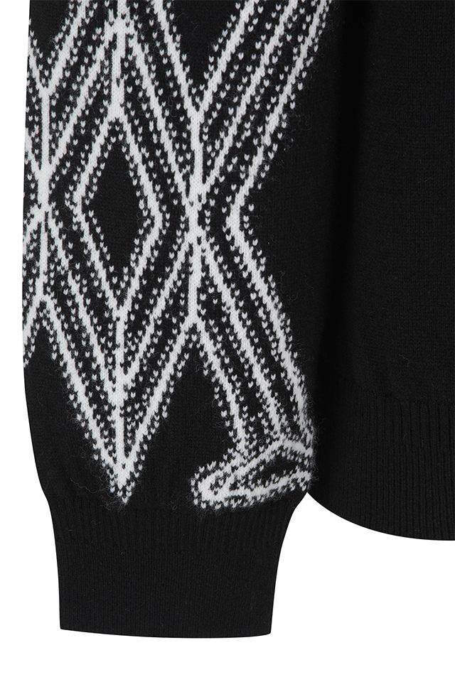 Men's WI Fuzzy Logo Point Sweater - Black