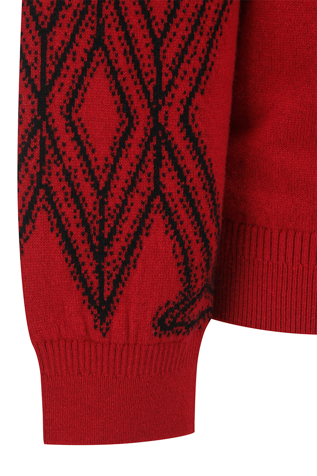 Men's WI Fuzzy Logo Point Swetaer - Red