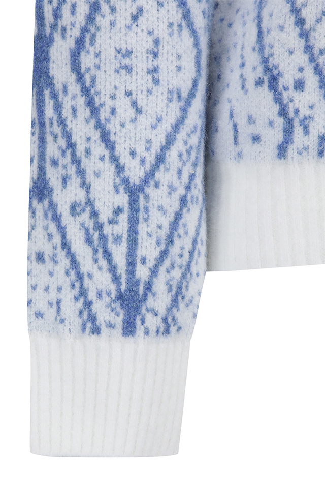 Women's WI Fuzzy Logo Point Sweater - Cream