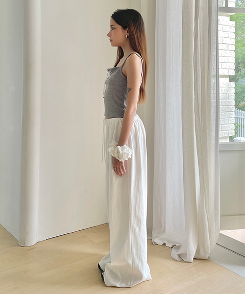 PIV'VEE Easy Pointelle Pants - Cloud White