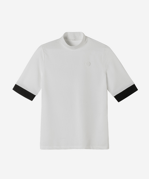[Warehouse Sale] OBER Golf Functional Airmesh Color Block T-shirt - White