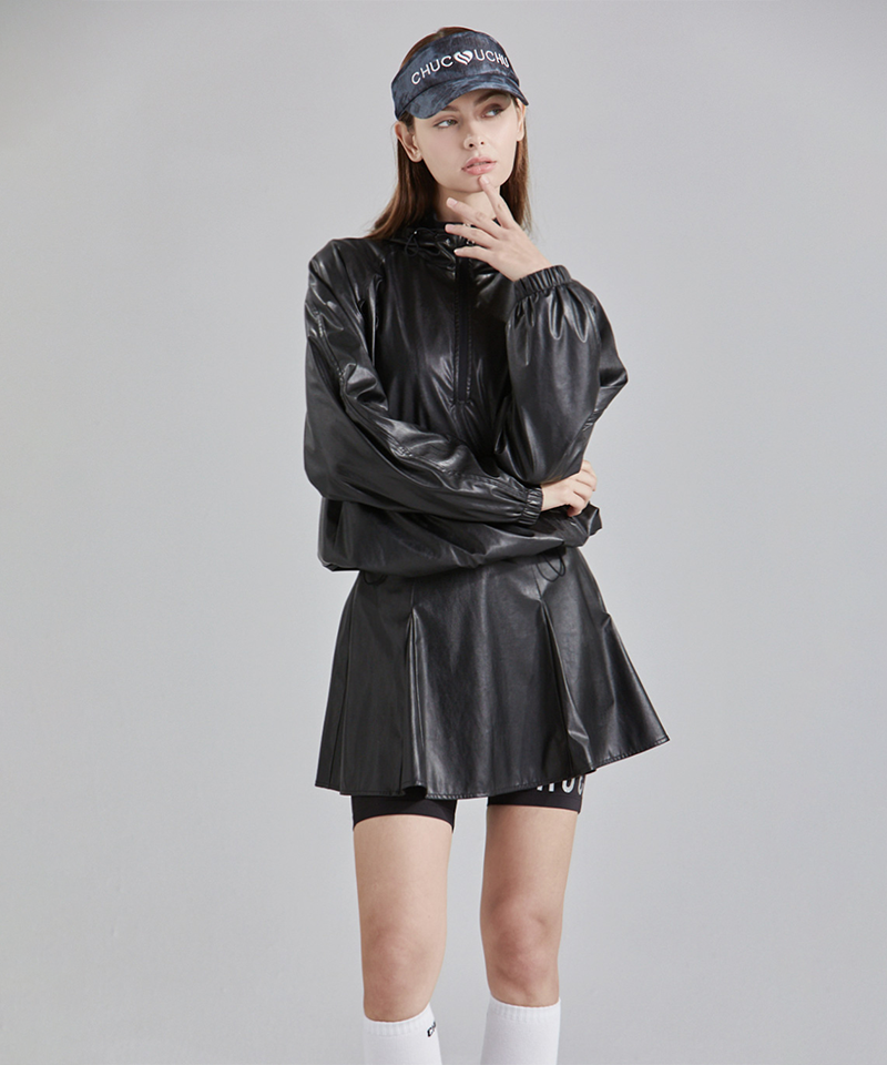 Glossy Full Skirt - Black