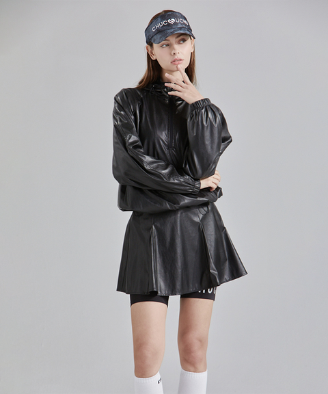 Glossy Full Skirt - Black