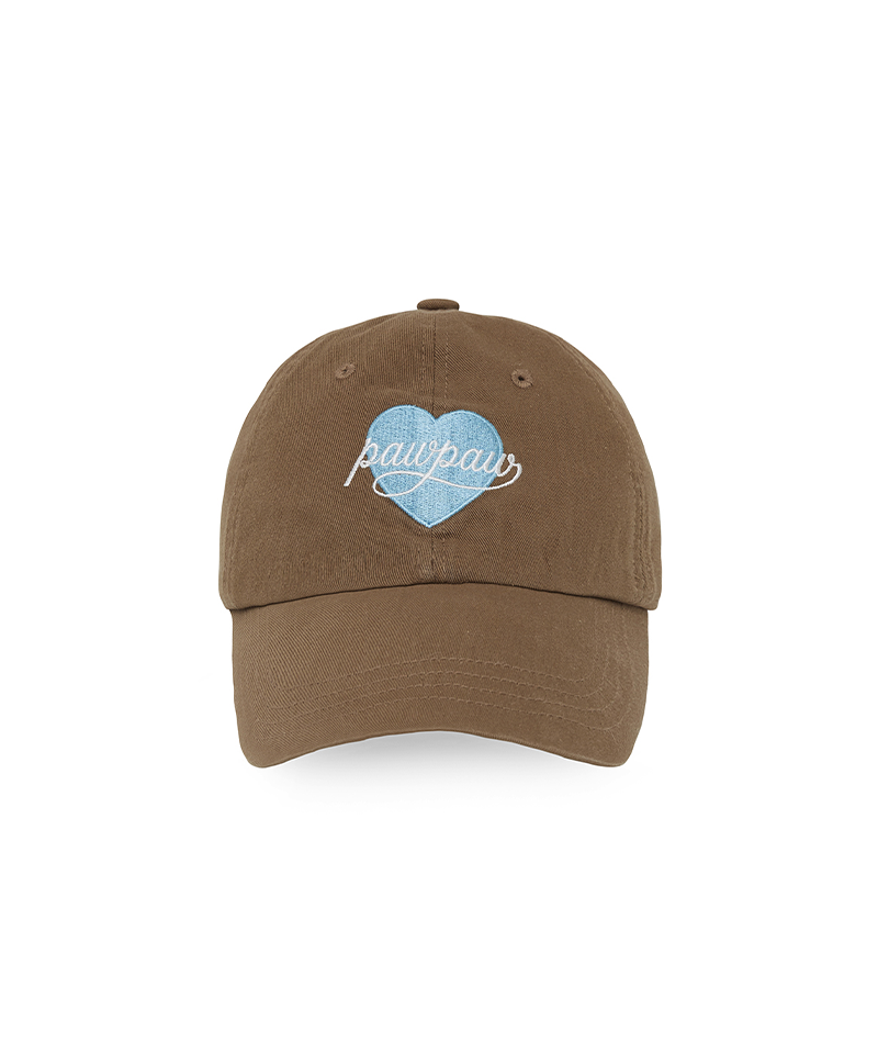 PIV'VEE Heart Embroidered Ball Cap - Squirrel Brown