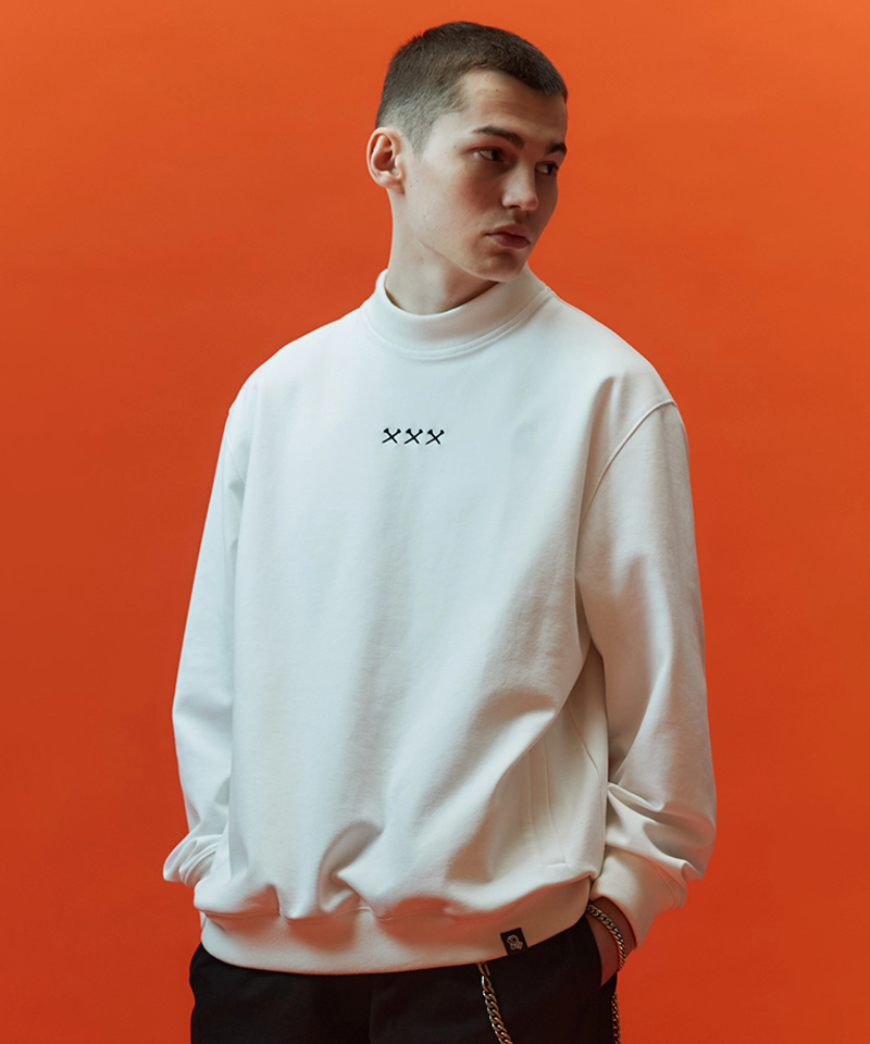 Jamie West Gorden Mockneck Pocket Sweatshirts - White