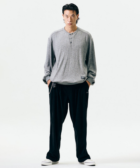 Jamie West Henley-Neck Pocket Knit MTM - Grey