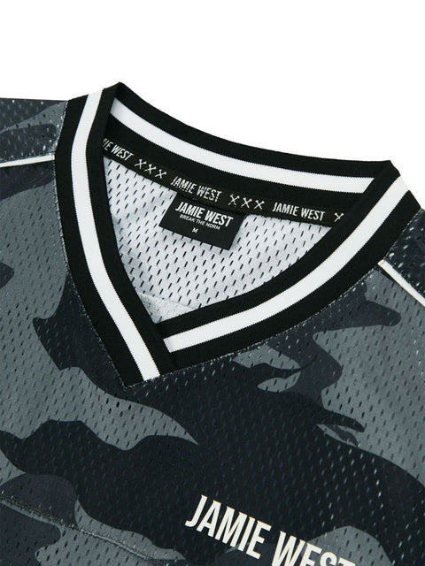 Jamie West No.99 Vneck Mesh Camo T-Shirts - Black