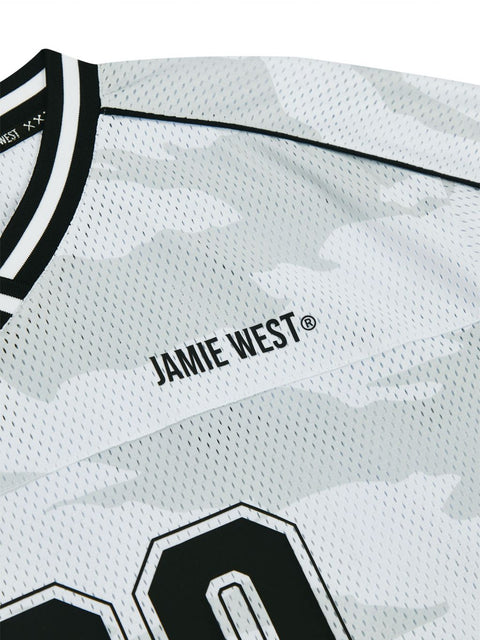 Jamie West No.99 Vneck Mesh Camo T-Shirts - White