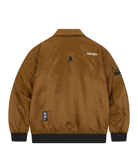 Jamie West Nylon Collar Point Aviator Jacket - Brown
