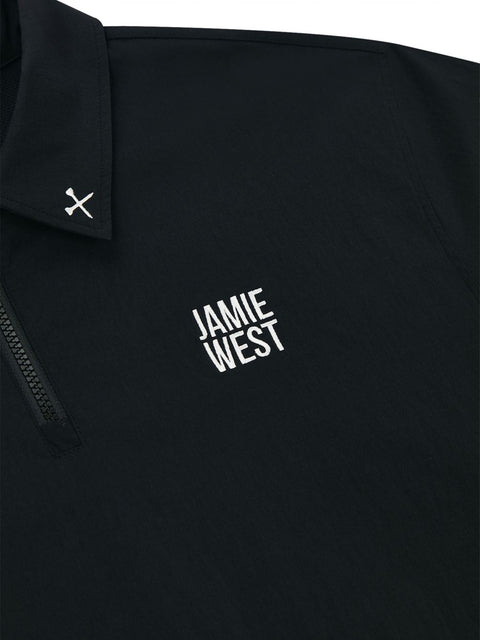 Jamie West Nylon Half Zip-up Ventilation P-Shirts - Black