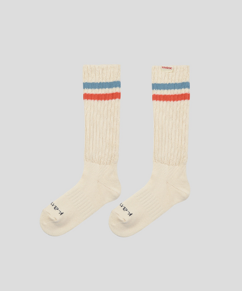 KANDINI Ribbed Stripe Crew Socks - 2 Colors