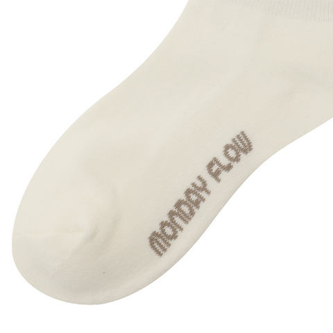 Monday Flow Lettering Socks - White