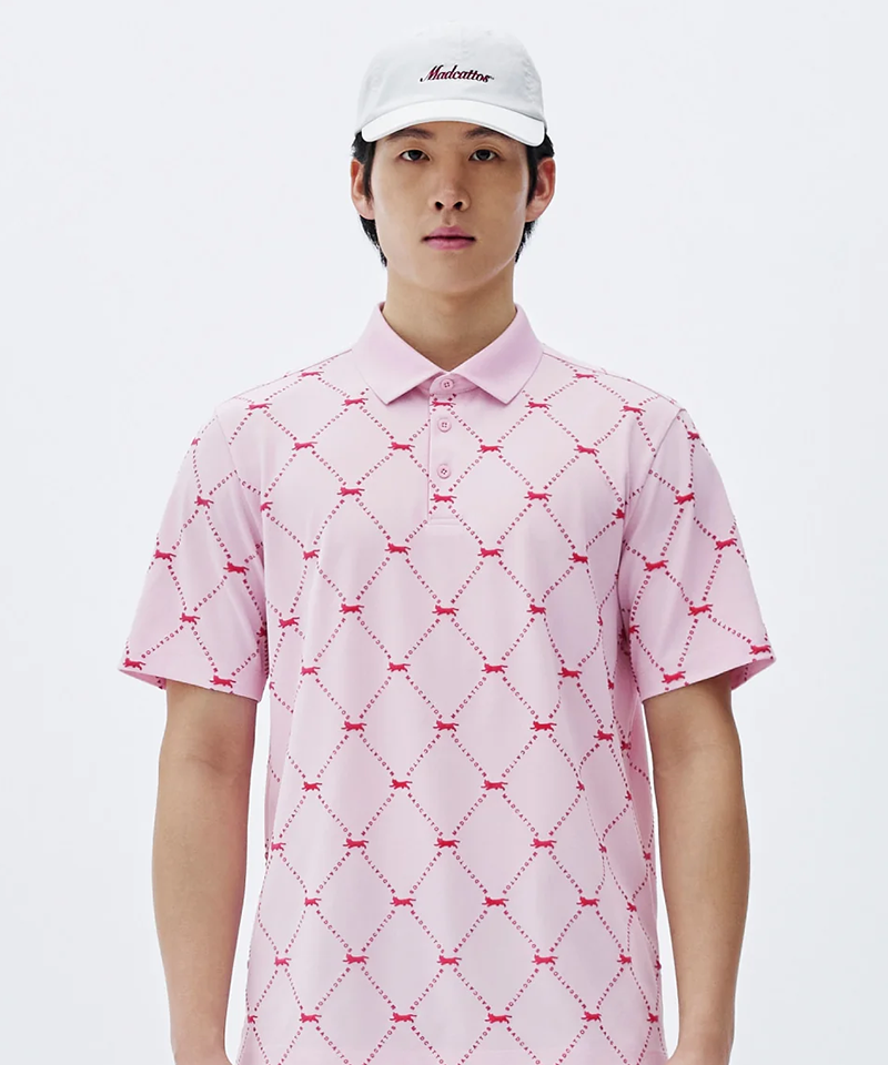MCC Diamond Pattern Polo - Pink