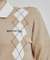 MCC Women's Argyle Crew Neck Sweater - Beige