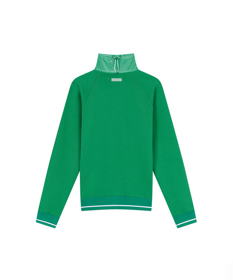 Mixed Half Zip-Up Top - 2 Colors