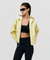 Goal Studio Women's 3-Layer Cropped Active Jacket - Light Yellow