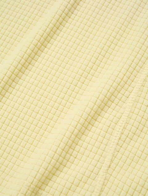 Goal Studio Women's Grid Fleece Quarter Zip-Up Tee - Light Yellow