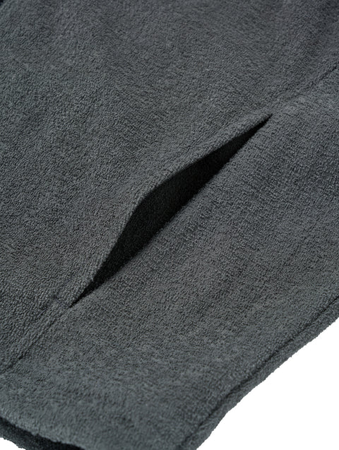 Goal Studio Women's Terry Fleece Cropped Full Zip-Up Hoodie - Charcoal