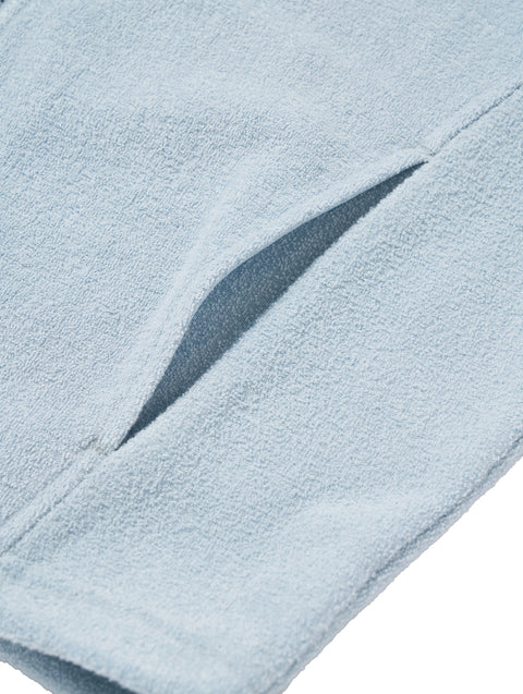 Goal Studio Women's Terry Fleece Cropped Full Zip-Up Hoodie - Sky Blue