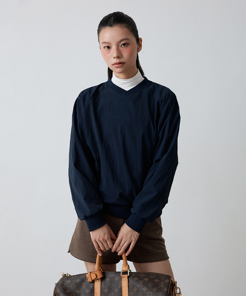 FORDI Wind V-Neck Man-To-Man - Navy