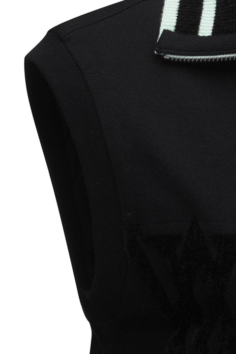 Women's FA Logo Point Knit Vest - Black