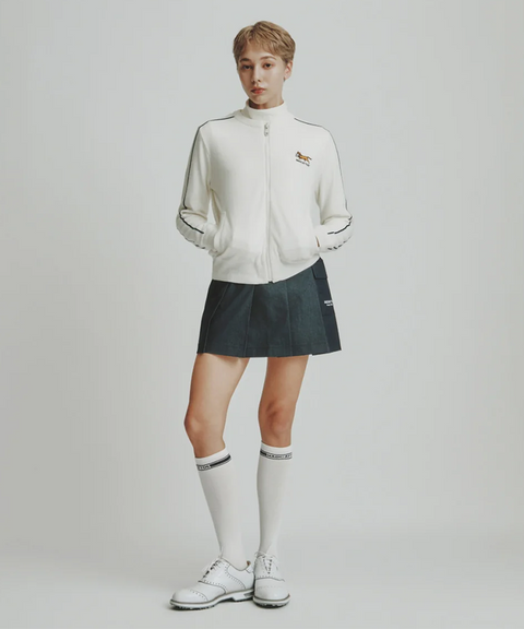 MCC Women's Zip UP Knit Cardigan - Off White