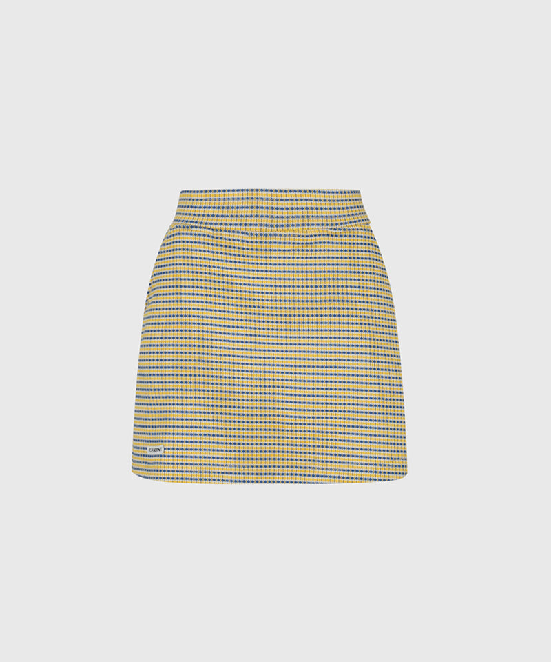 KANDINI Jacquard Mini Skirt - Yellow(Blue)