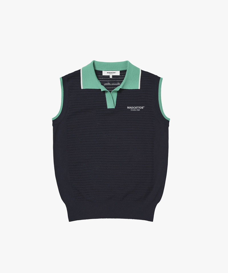 MCC Women's Sleeveless Knit Polo Shirt - Dark Navy