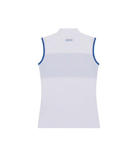 CHUCUCHU Logo Half Neck Sleeveless - White