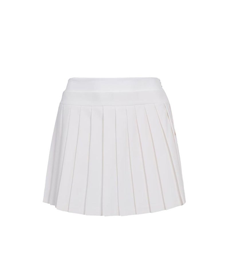CREVE NINE: Shibori Pleated Skirt - Ivory