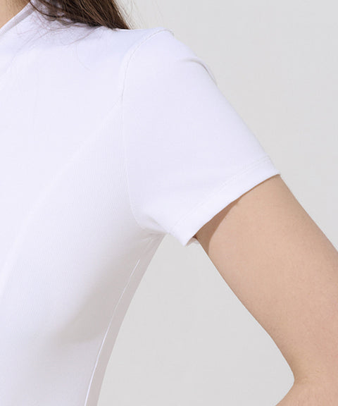 Anell Golf Easy Shawl Collar Top - White