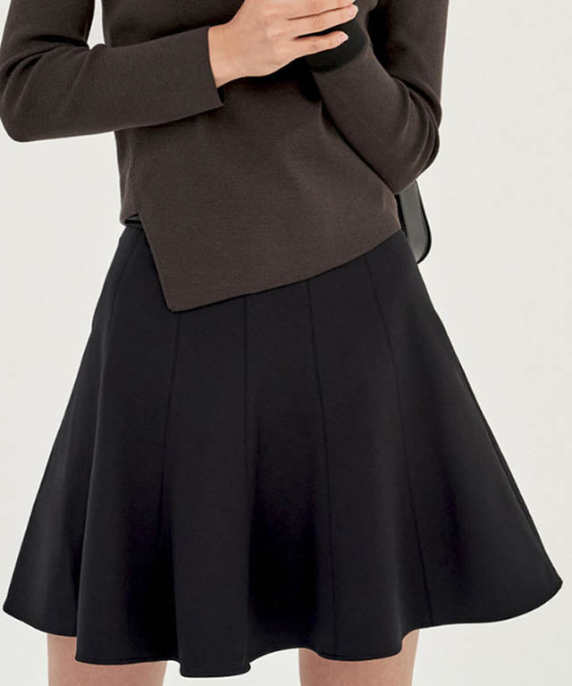 Anell Golf Cotton Flared Skirt - Black