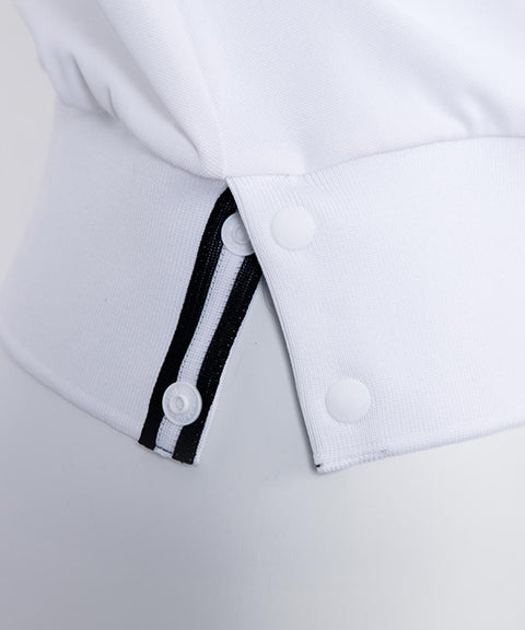 CREVE NINE: Blouson Collar T-Shirt - White