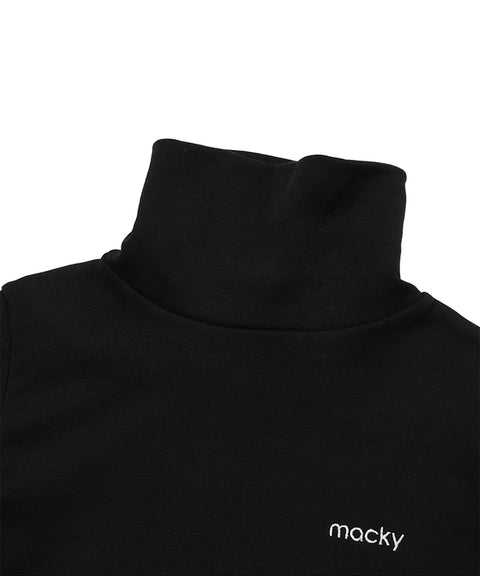 MACKY Golf: Long Neck Layer T-shirt - Black