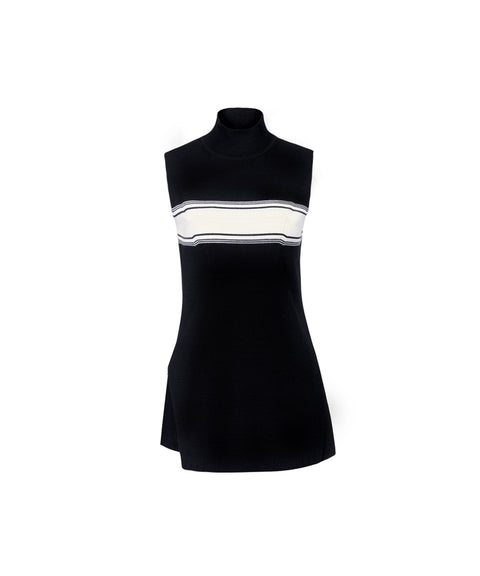 Anell Golf Compact Slit Knit Dress - Black