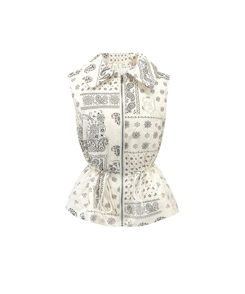 BENECIA 12 Bandana Quilted Vest - Ivory