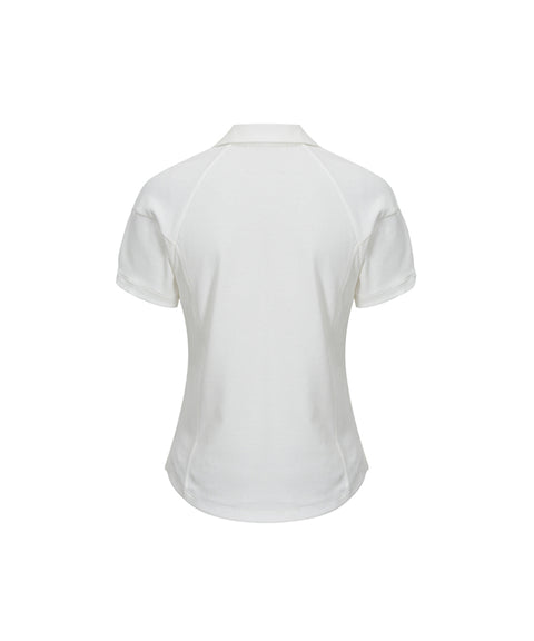 Anell Golf Sandra Jersey Collar Top - White
