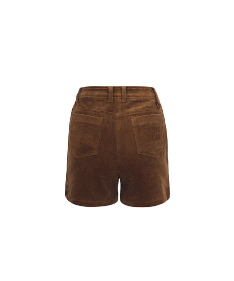CREVE NINE: Wide Corduroy Shorts - Camel