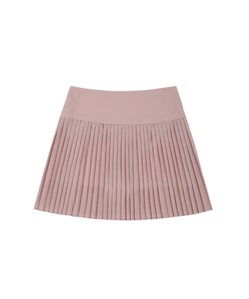 AVEN Flare Pleated Skirt - Pink