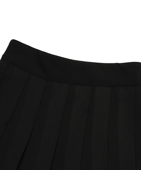 MACKY Golf: Pleated Banded Skirt - Black