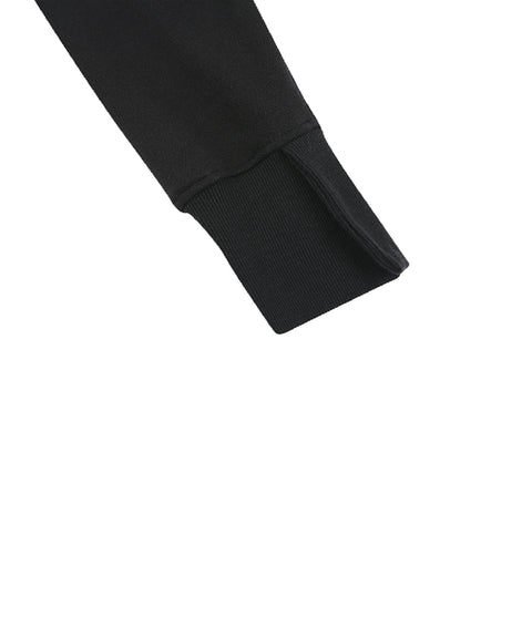 AVEN Round Neck Semi-Crop Sweatshirt - Black