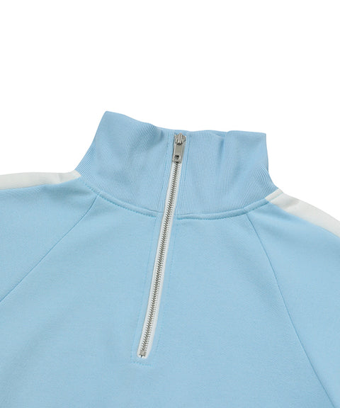 MACKY Golf: Karina Colored Zip-Up Sweat Shirt - Sky Blue