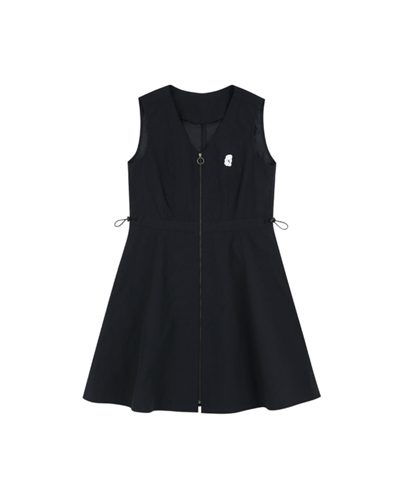AVEN Sleeveless V-Neck Dress - Black