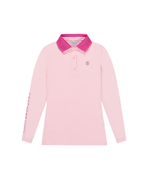 CHUCUCHU Knit Collar Point T-Shirt - Pink