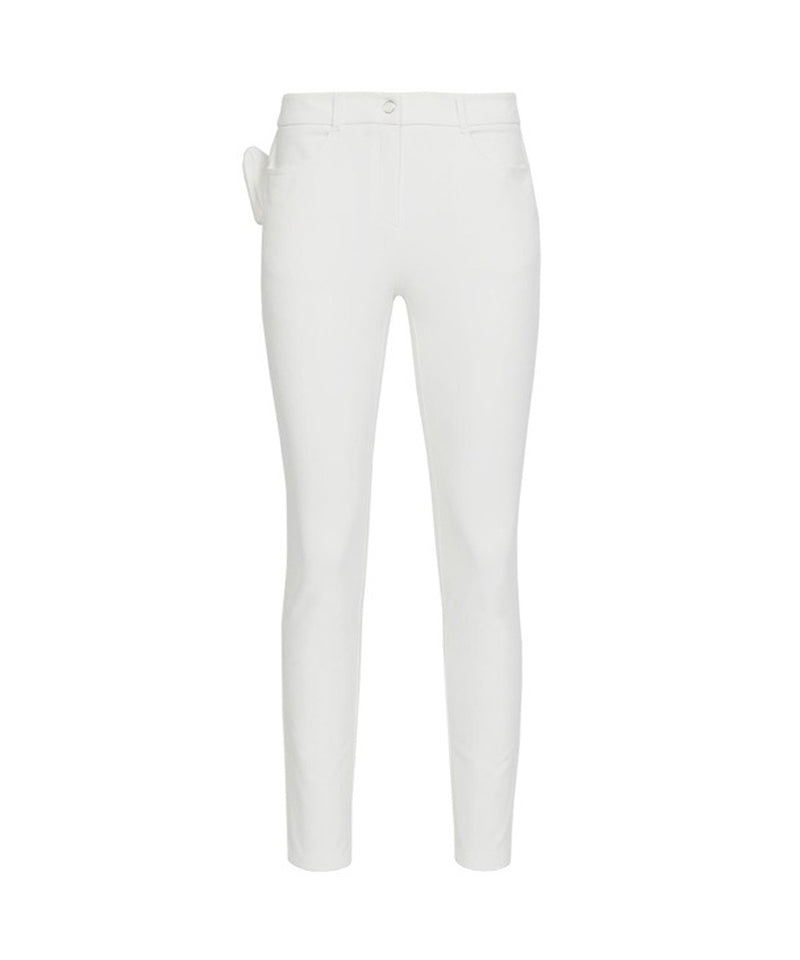 CREVE NINE: Women's Logo Embroidered Pants - Ivory