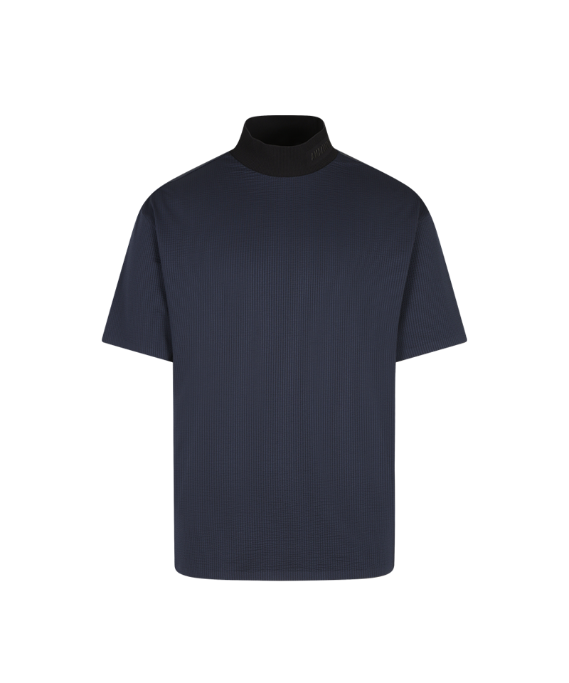 Amazing Cre Men's Engineered Indigo High Neck T-Shirt - Navy