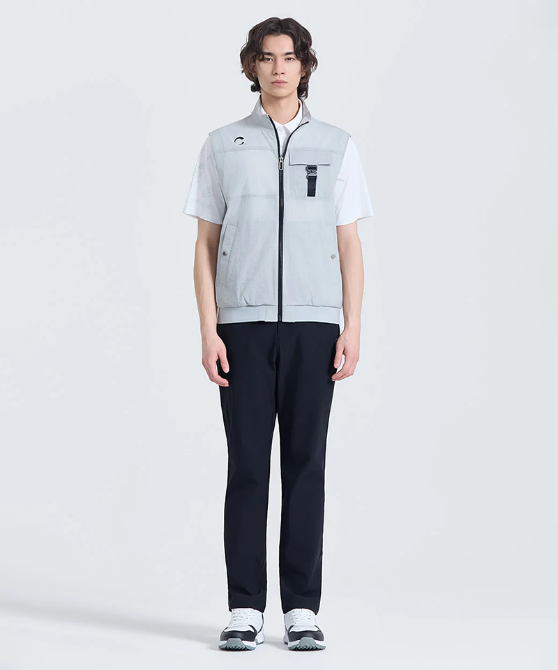 Challenger Men's Mono-Edge Buckle Point Blouson Vest - Light Grey